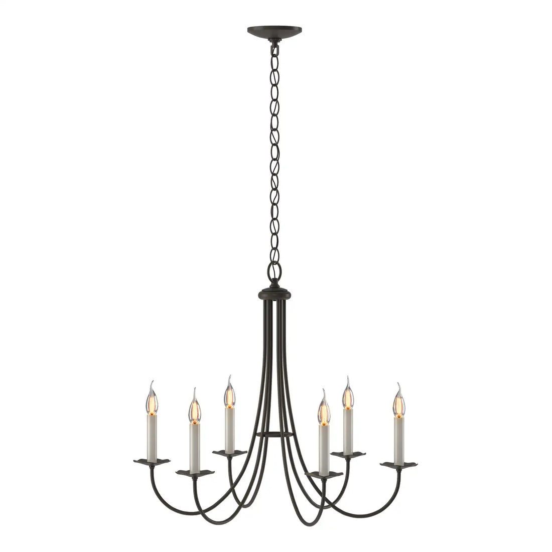 HUBBARDTON FORGE, SIMPLE SWEEP 6 ARM CHANDELIER, CHANDELIER LIGHT