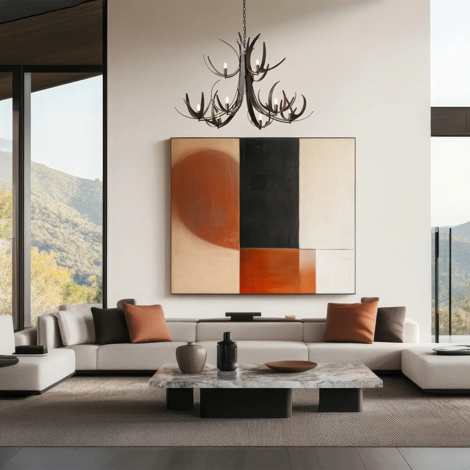 Hubbardton Forge, Caribou Tiered Chandelier, CHANDELIER LIGHT