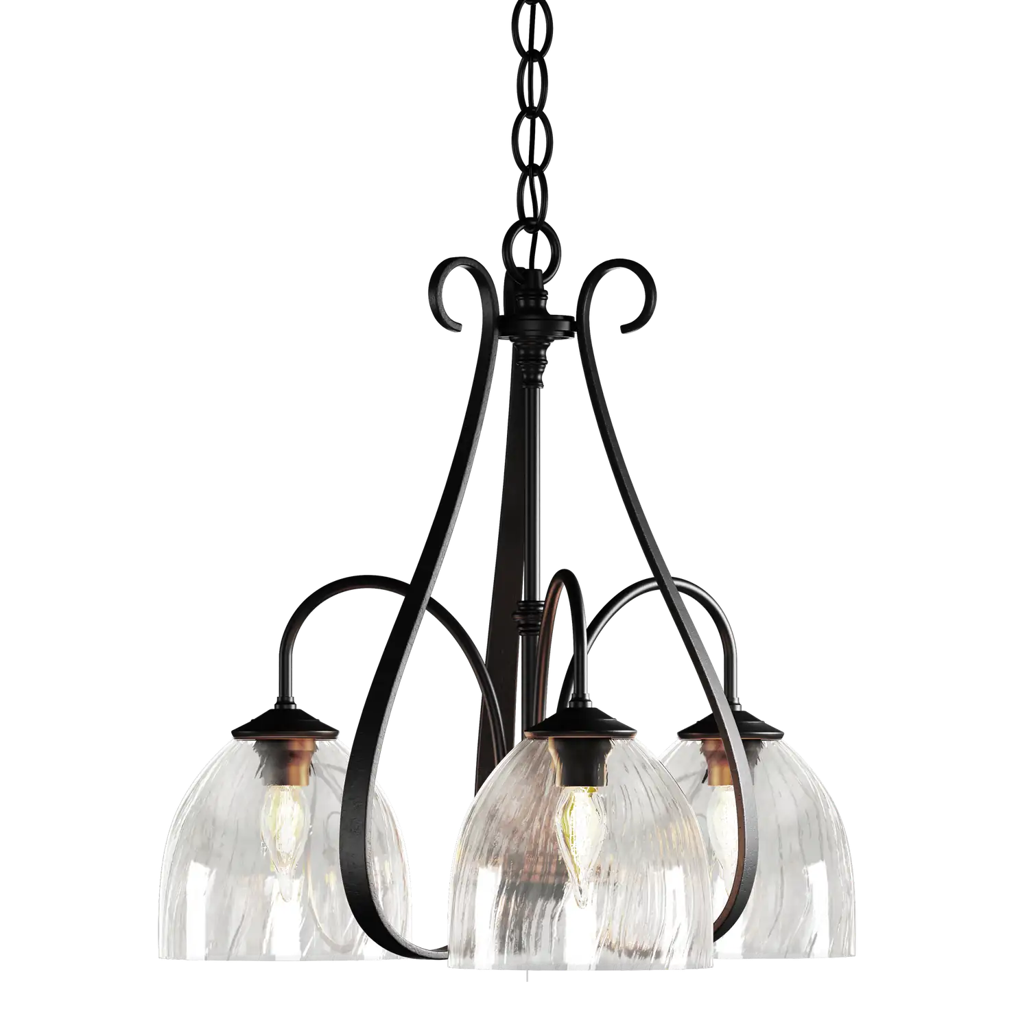 Hubbardton Forge, Sweeping Taper 3 Arm Chandelier, CHANDELIER LIGHT