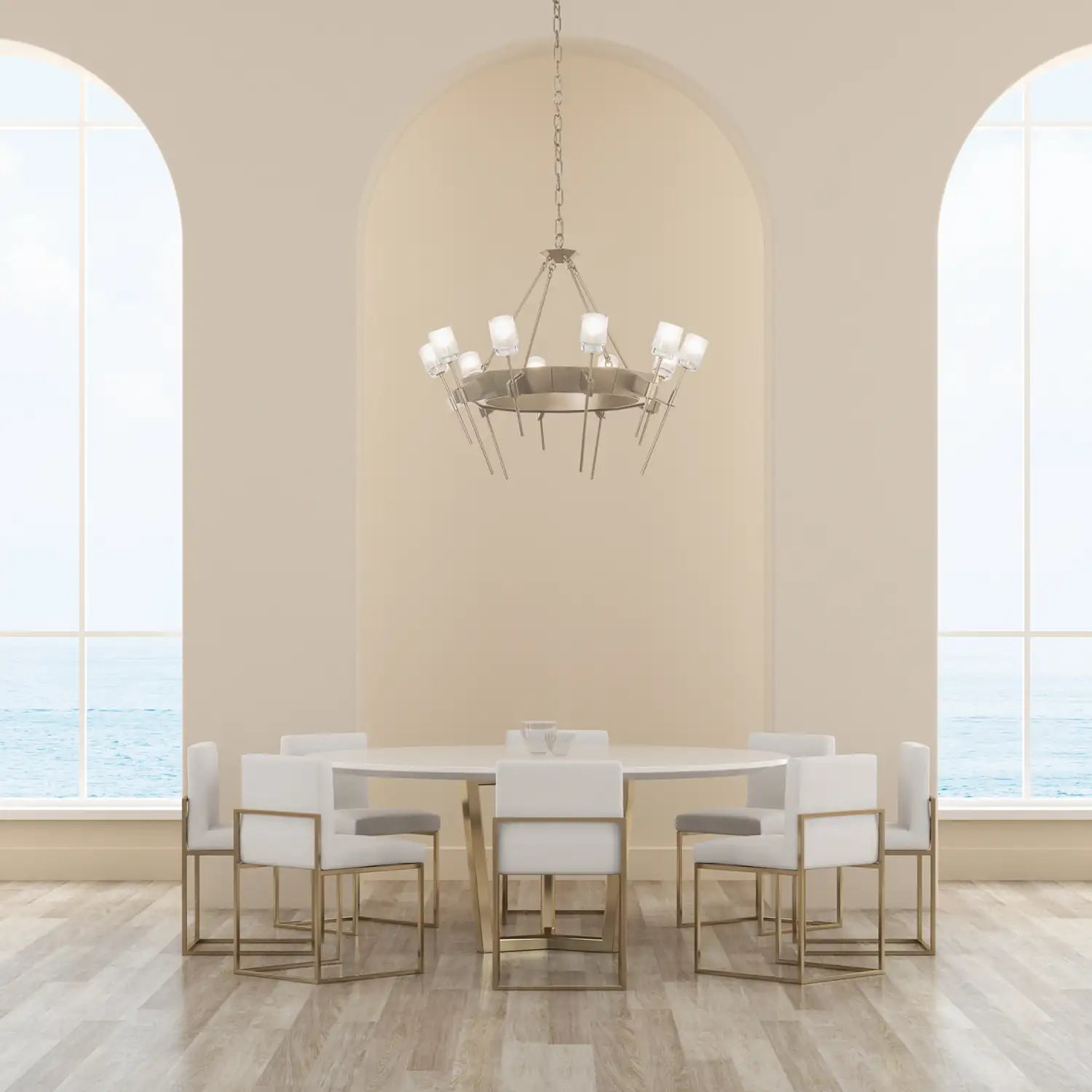 HUBBARDTON FORGE, ECHO CIRCULAR CHANDELIER, CHANDELIER LIGHT