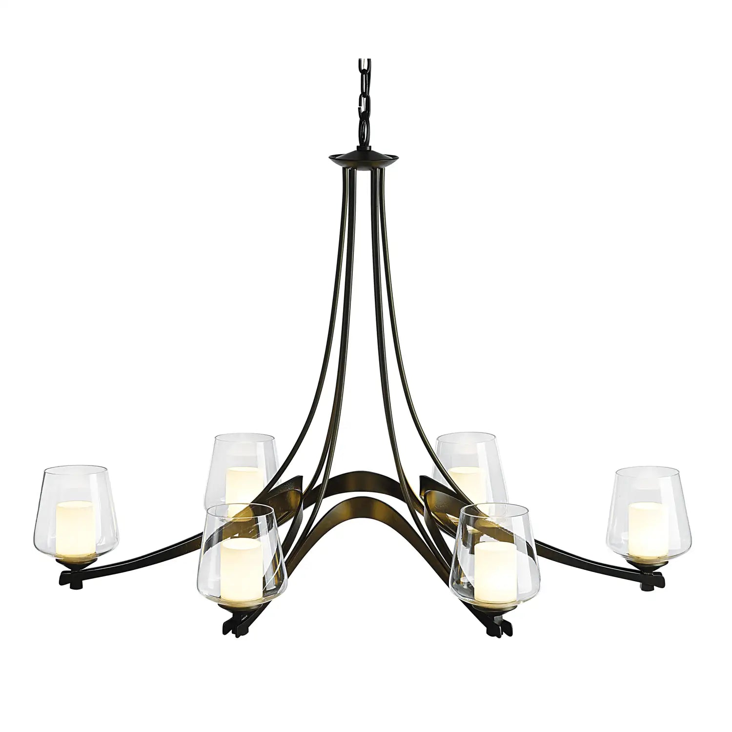 Hubbardton Forge, Oval Ribbon 6 Arm Chandelier, CHANDELIER LIGHT