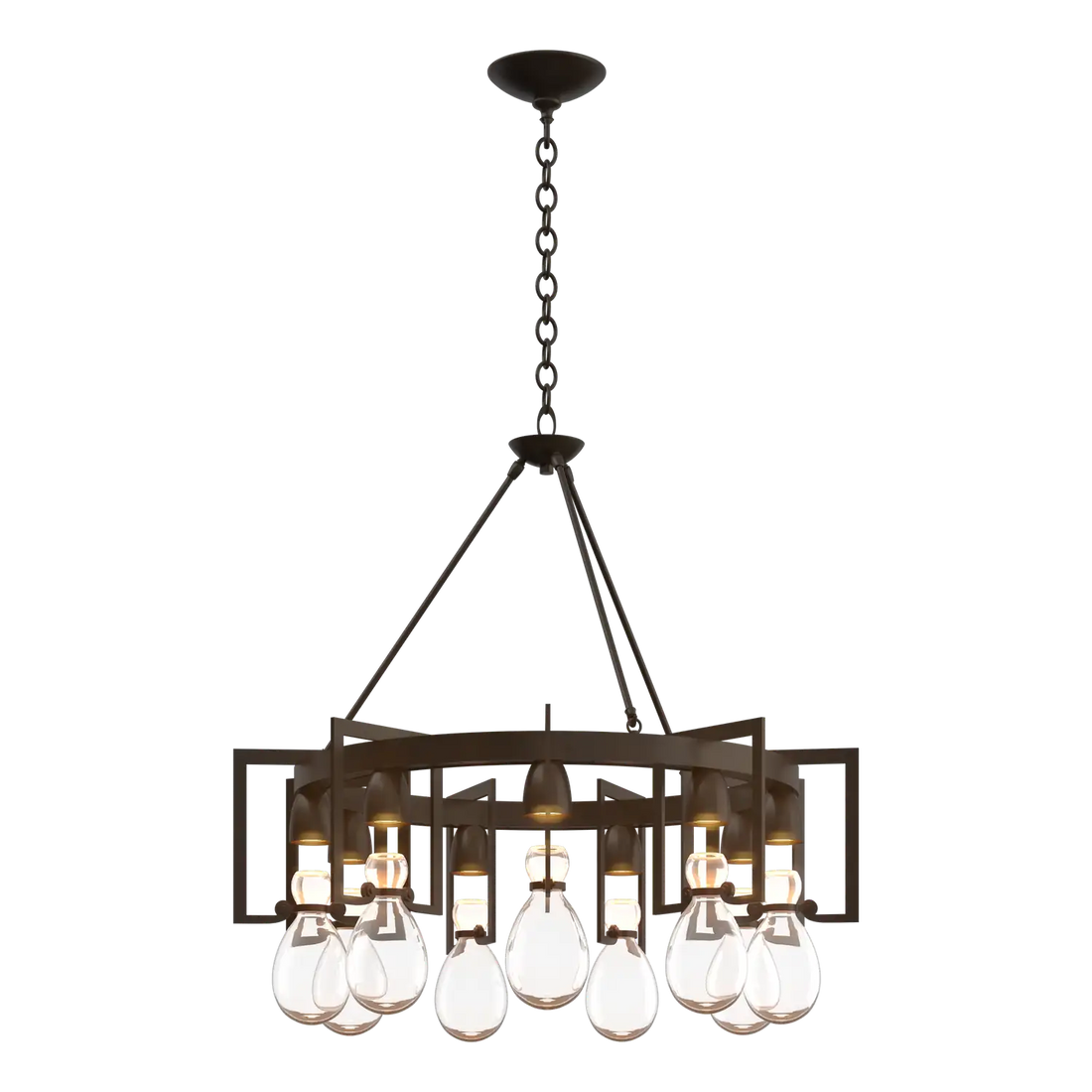 HUBBARDTON FORGE, APOTHECARY CIRCULAR CHANDELIER, PENDANT LIGHT