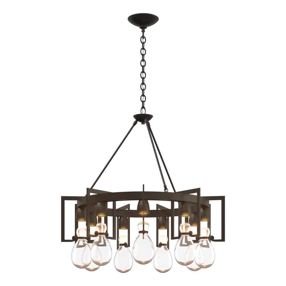 HUBBARDTON FORGE, APOTHECARY CIRCULAR CHANDELIER, PENDANT LIGHT