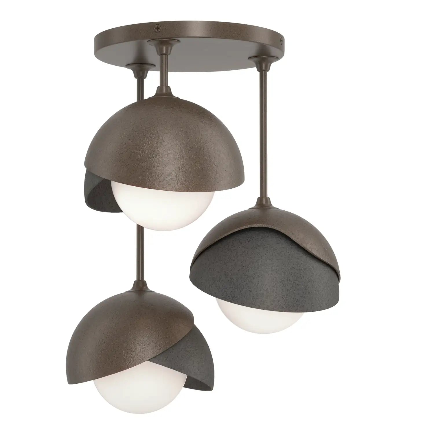 Hubbardton Forge, Brooklyn Double Shade Semi-Flush, SEMI FLUSH MOUNT LIGHT