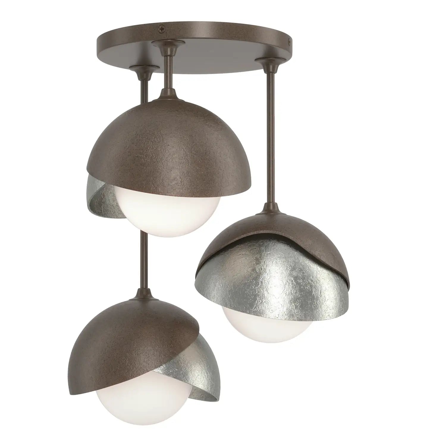 Hubbardton Forge, Brooklyn Double Shade Semi-Flush, SEMI FLUSH MOUNT LIGHT