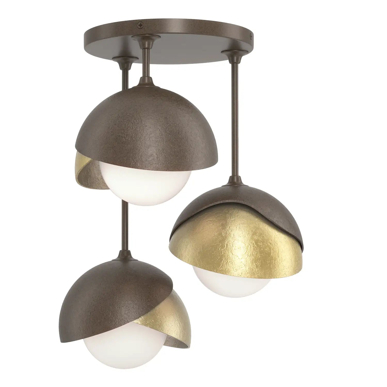 Hubbardton Forge, Brooklyn Double Shade Semi-Flush, SEMI FLUSH MOUNT LIGHT