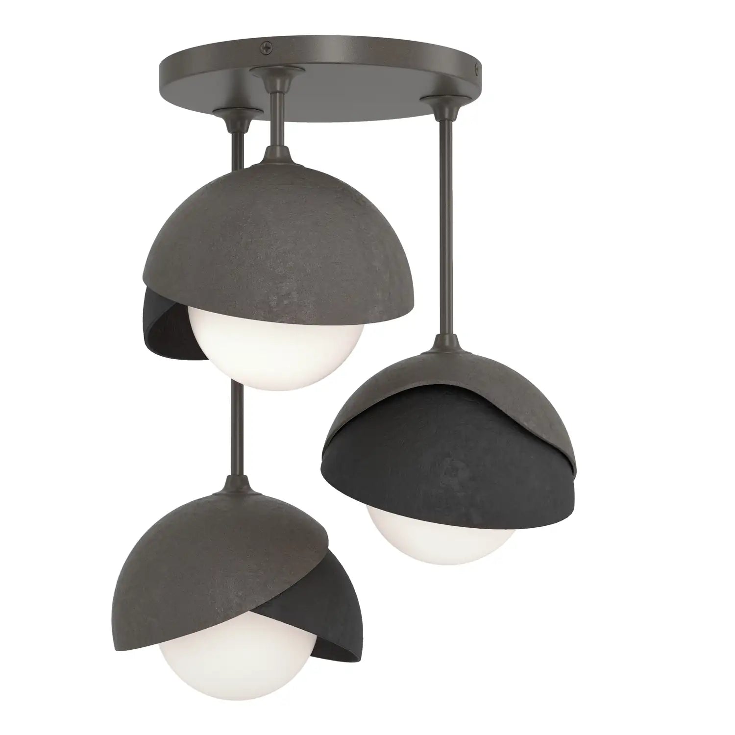 Hubbardton Forge, Brooklyn Double Shade Semi-Flush, SEMI FLUSH MOUNT LIGHT