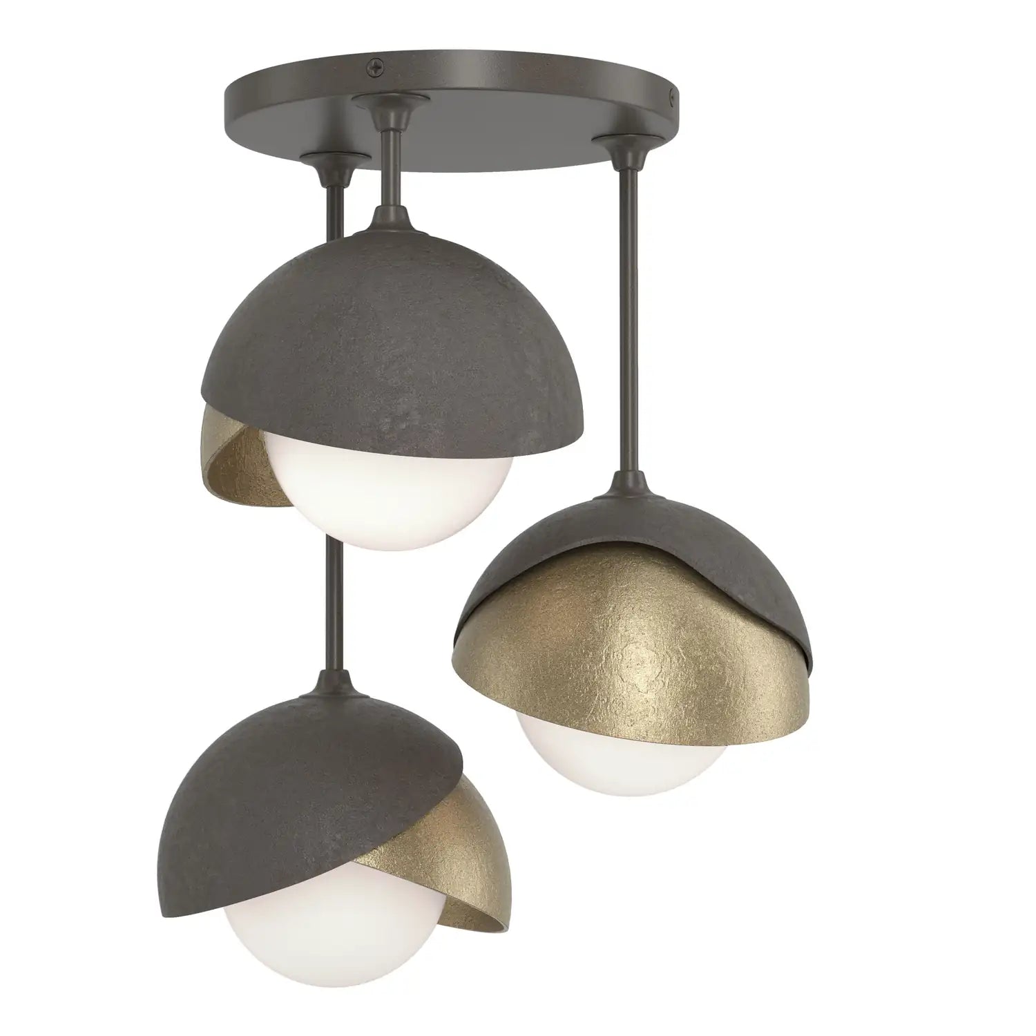 Hubbardton Forge, Brooklyn Double Shade Semi-Flush, SEMI FLUSH MOUNT LIGHT