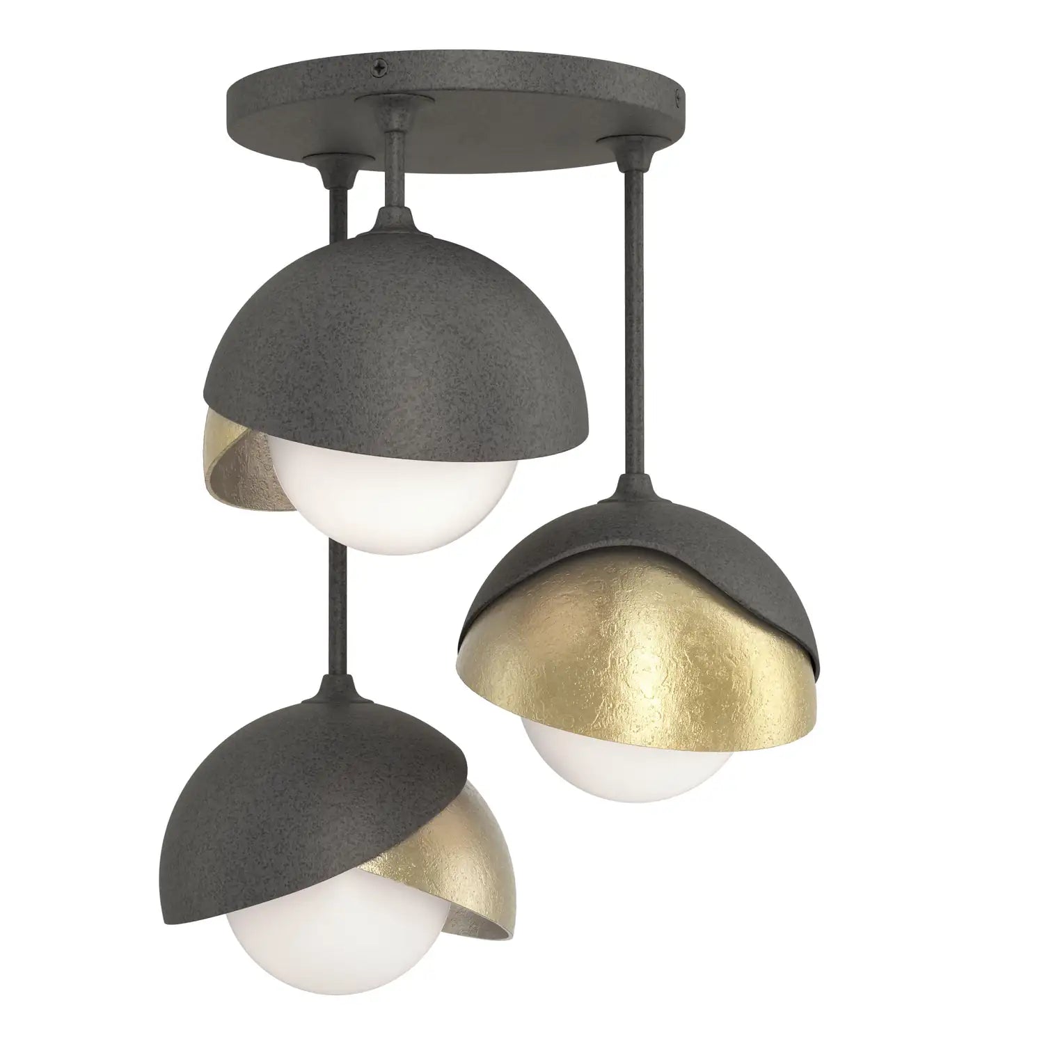 Hubbardton Forge, Brooklyn Double Shade Semi-Flush, SEMI FLUSH MOUNT LIGHT