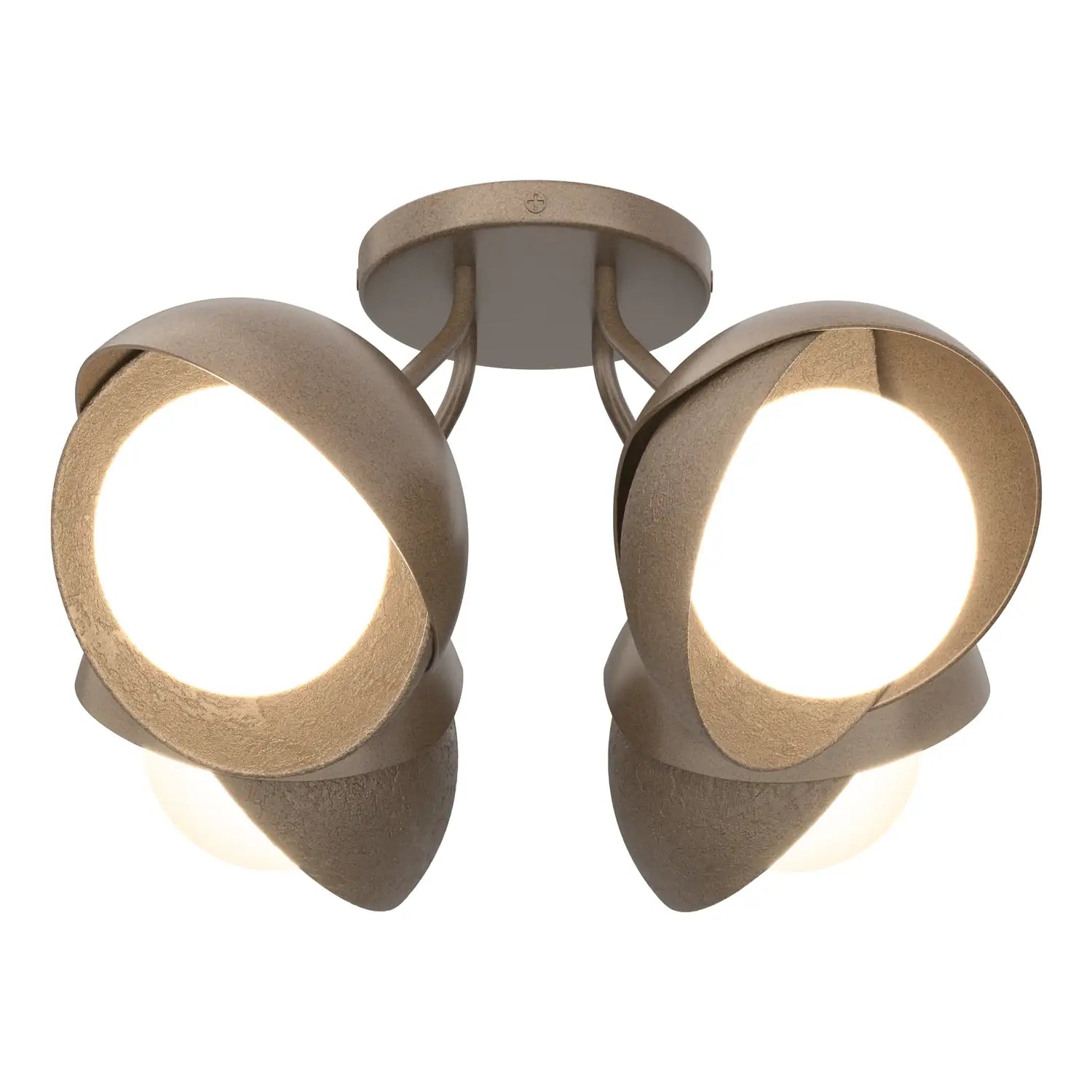 Hubbardton Forge, Brooklyn Double Shade Semi-Flush, SEMI FLUSH MOUNT LIGHT