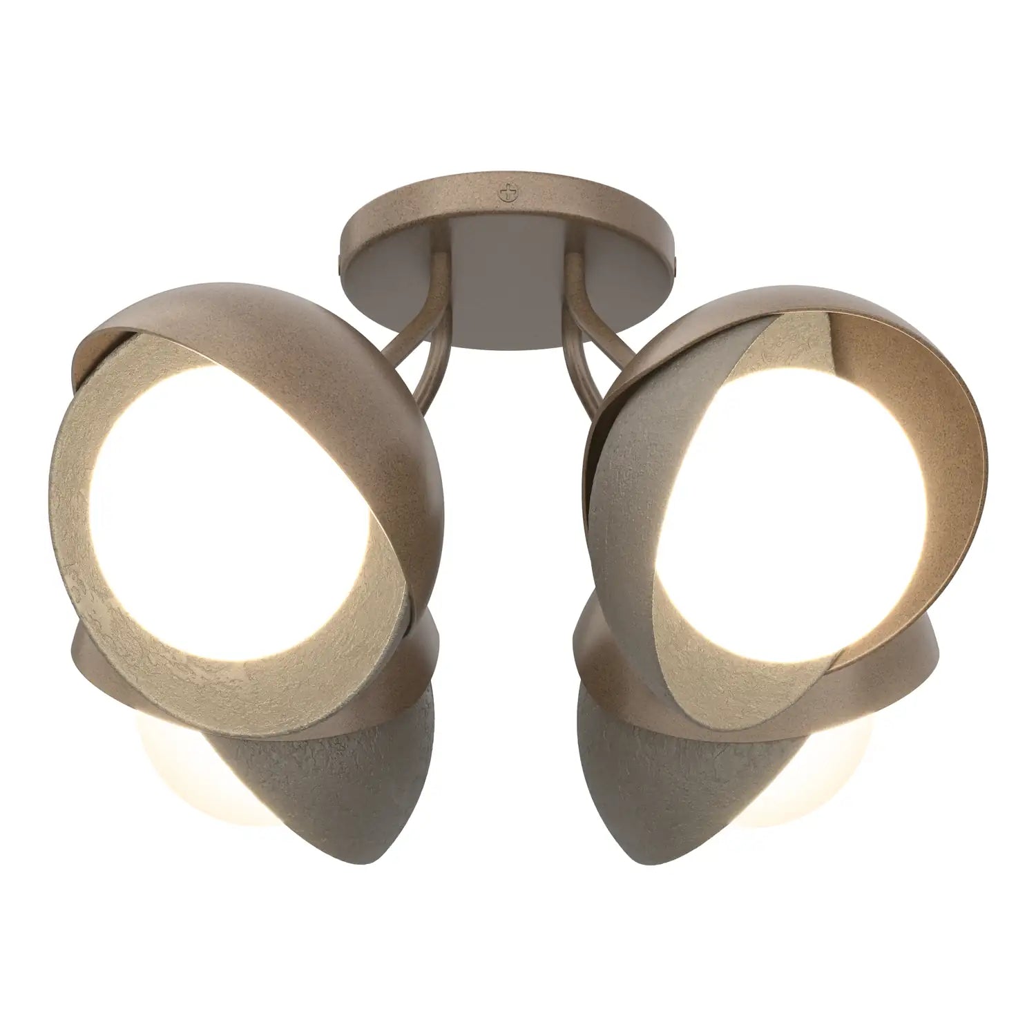 Hubbardton Forge, Brooklyn Double Shade Semi-Flush, SEMI FLUSH MOUNT LIGHT