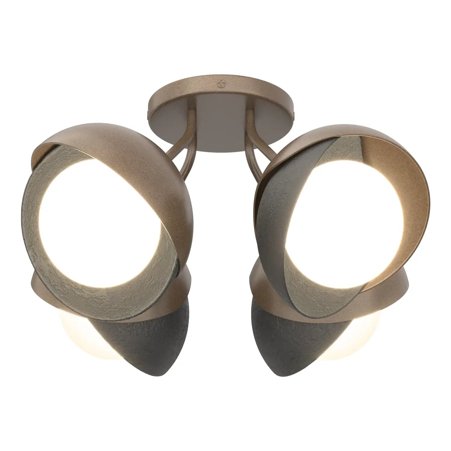 Hubbardton Forge, Brooklyn Double Shade Semi-Flush, SEMI FLUSH MOUNT LIGHT