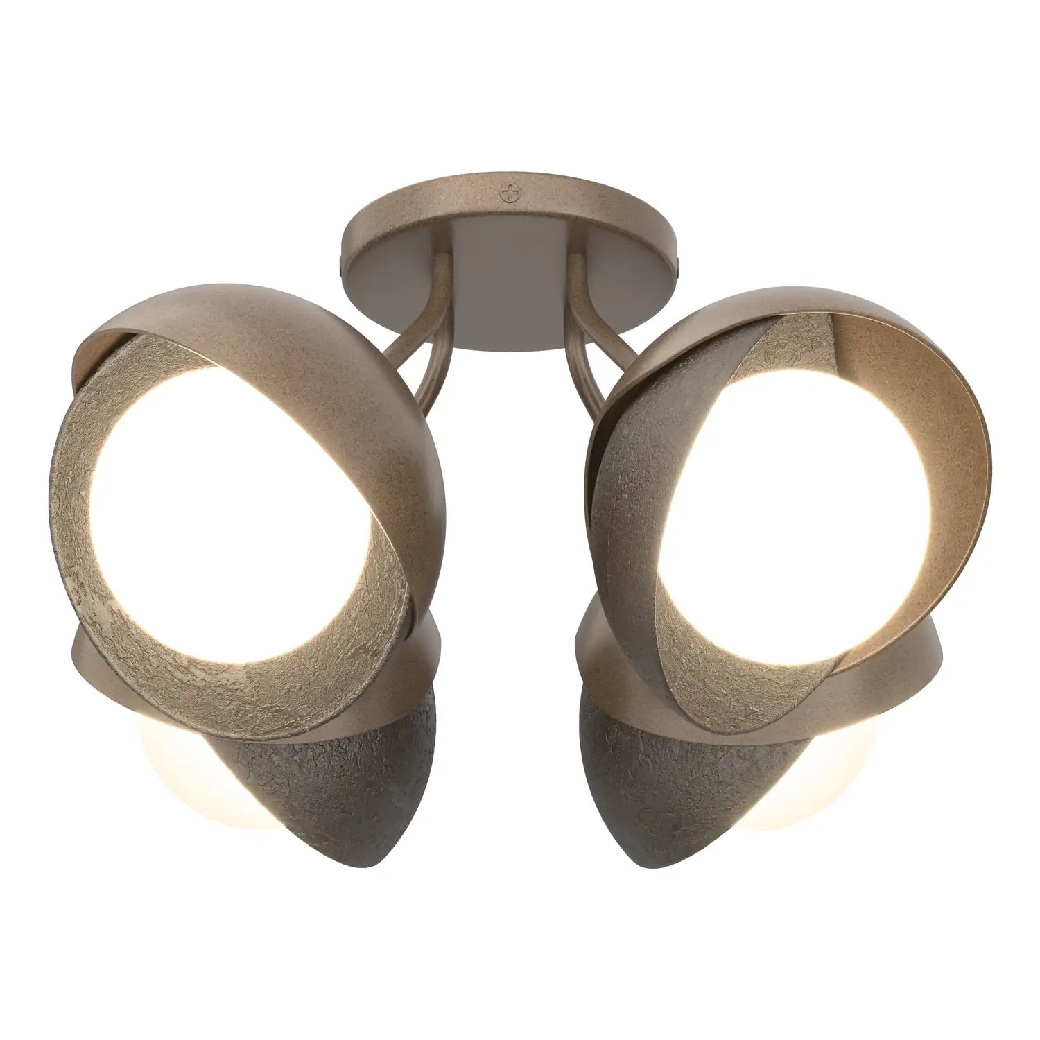 Hubbardton Forge, Brooklyn Double Shade Semi-Flush, SEMI FLUSH MOUNT LIGHT