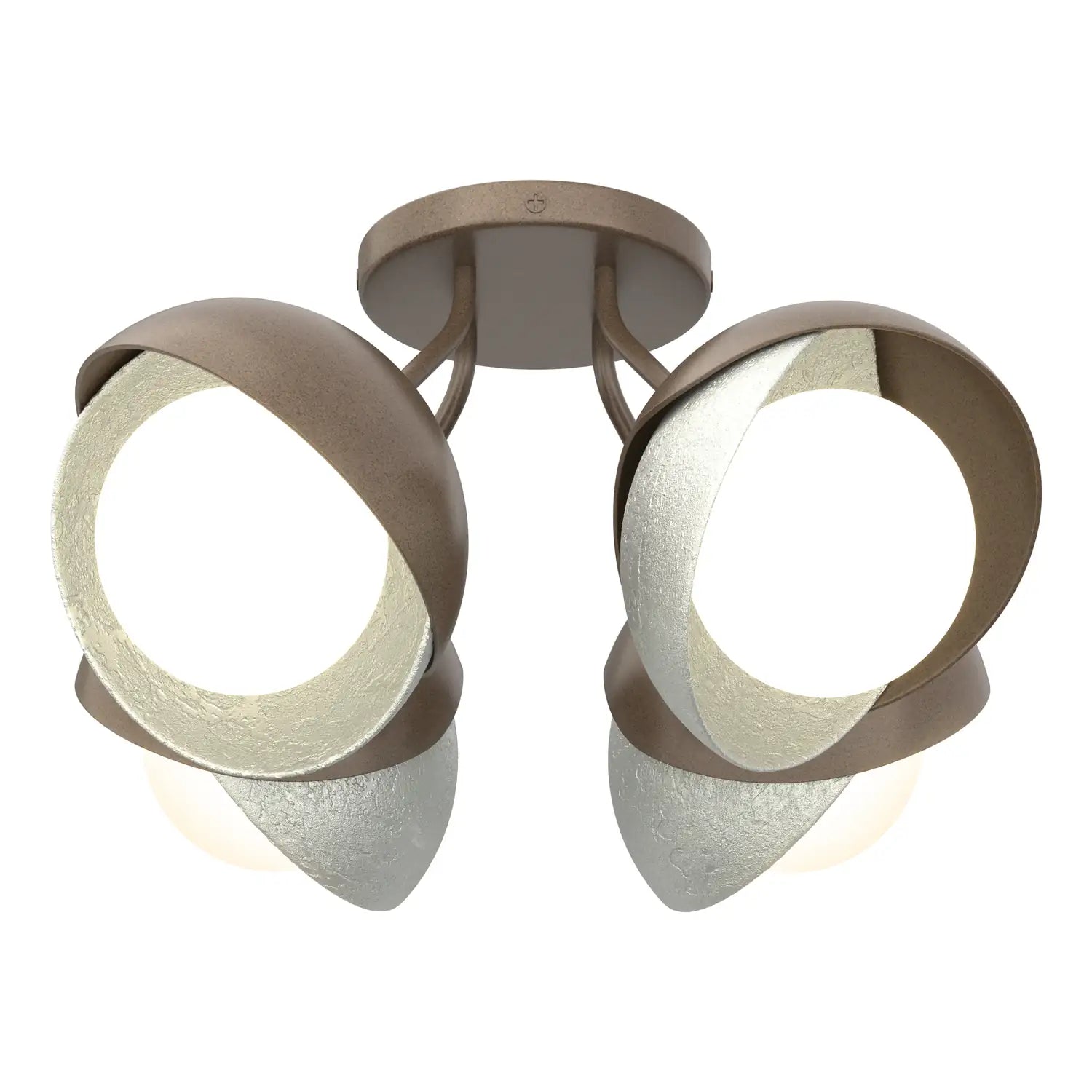 Hubbardton Forge, Brooklyn Double Shade Semi-Flush, SEMI FLUSH MOUNT LIGHT