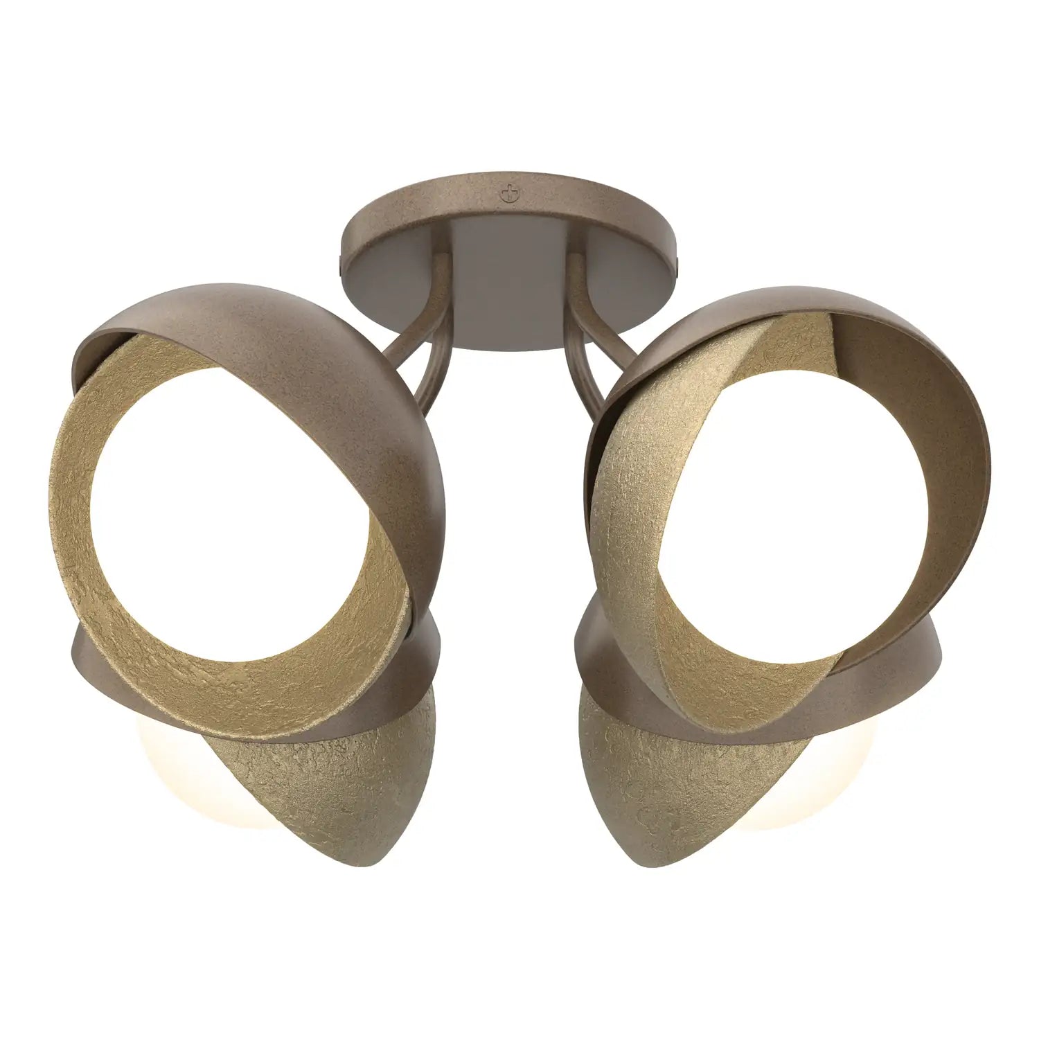 Hubbardton Forge, Brooklyn Double Shade Semi-Flush, SEMI FLUSH MOUNT LIGHT