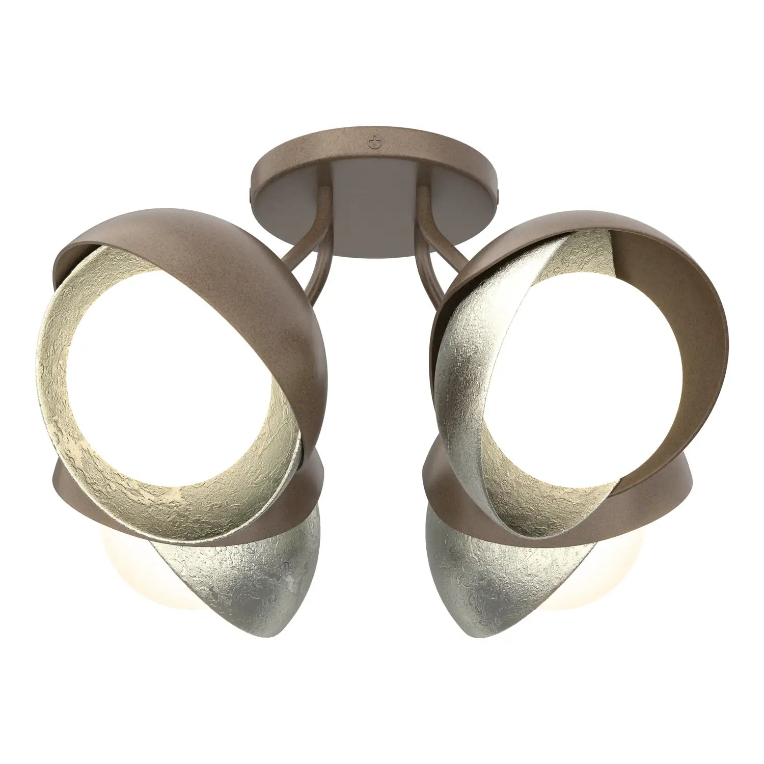 Hubbardton Forge, Brooklyn Double Shade Semi-Flush, SEMI FLUSH MOUNT LIGHT