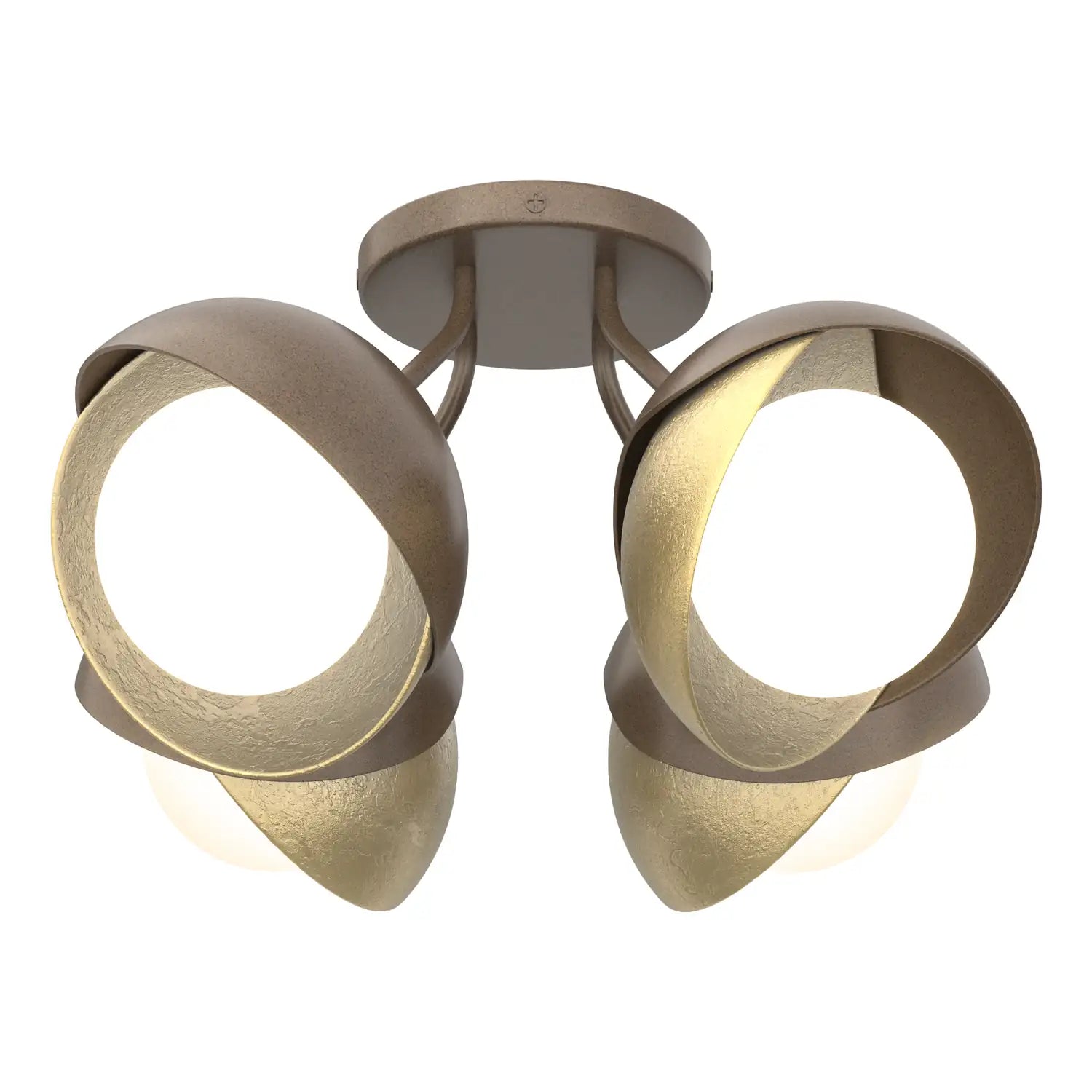 Hubbardton Forge, Brooklyn Double Shade Semi-Flush, SEMI FLUSH MOUNT LIGHT