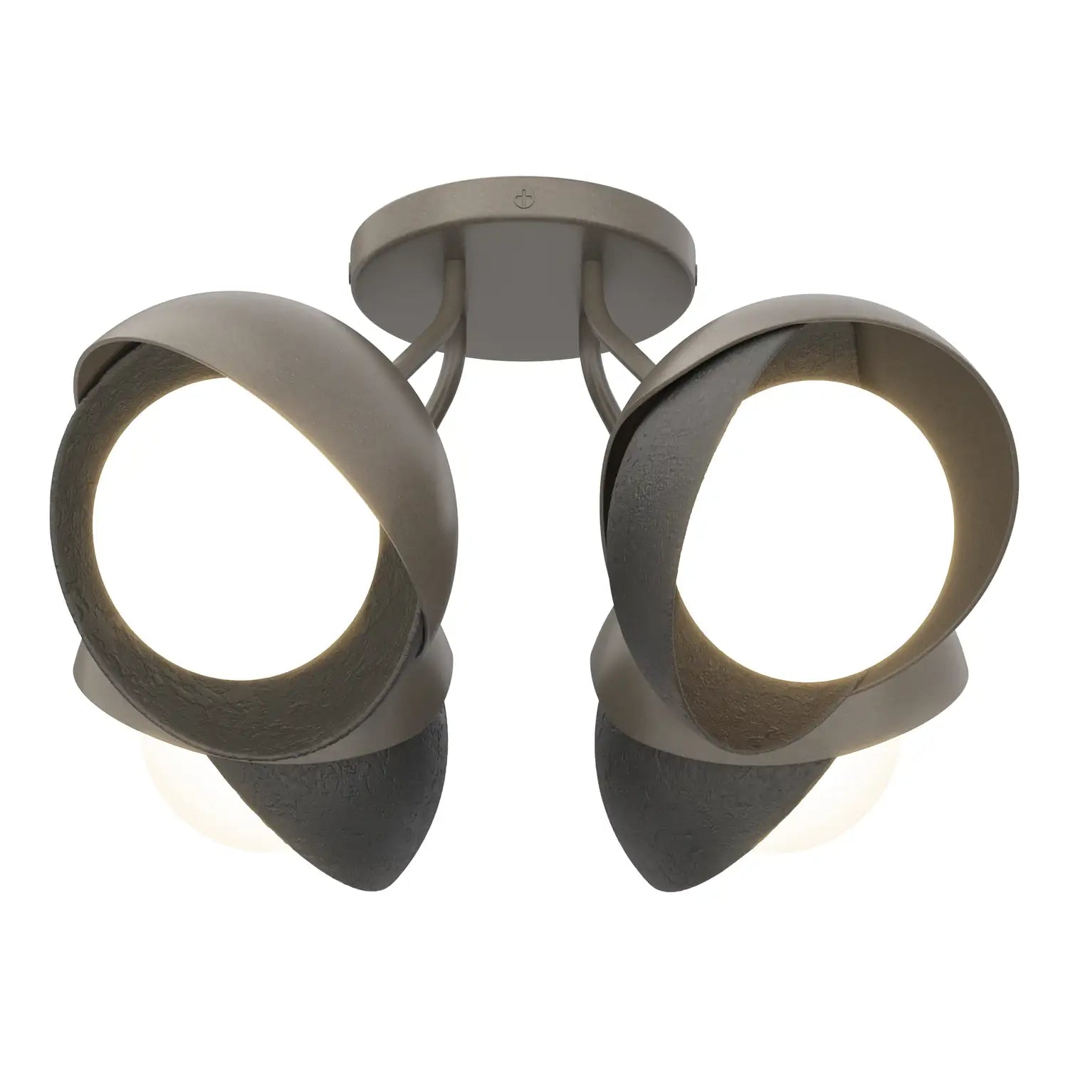 Hubbardton Forge, Brooklyn Double Shade Semi-Flush, SEMI FLUSH MOUNT LIGHT