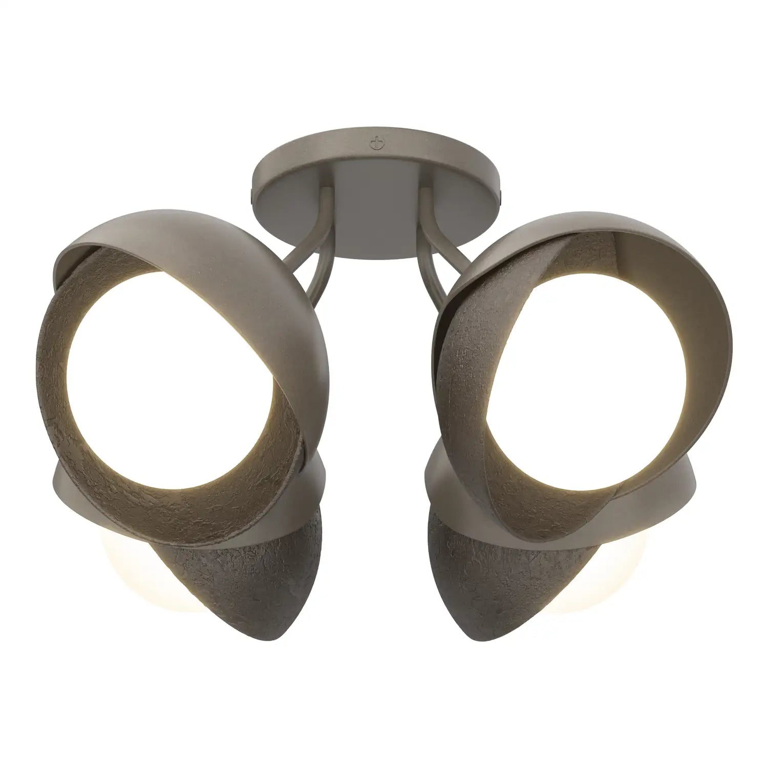 Hubbardton Forge, Brooklyn Double Shade Semi-Flush, SEMI FLUSH MOUNT LIGHT