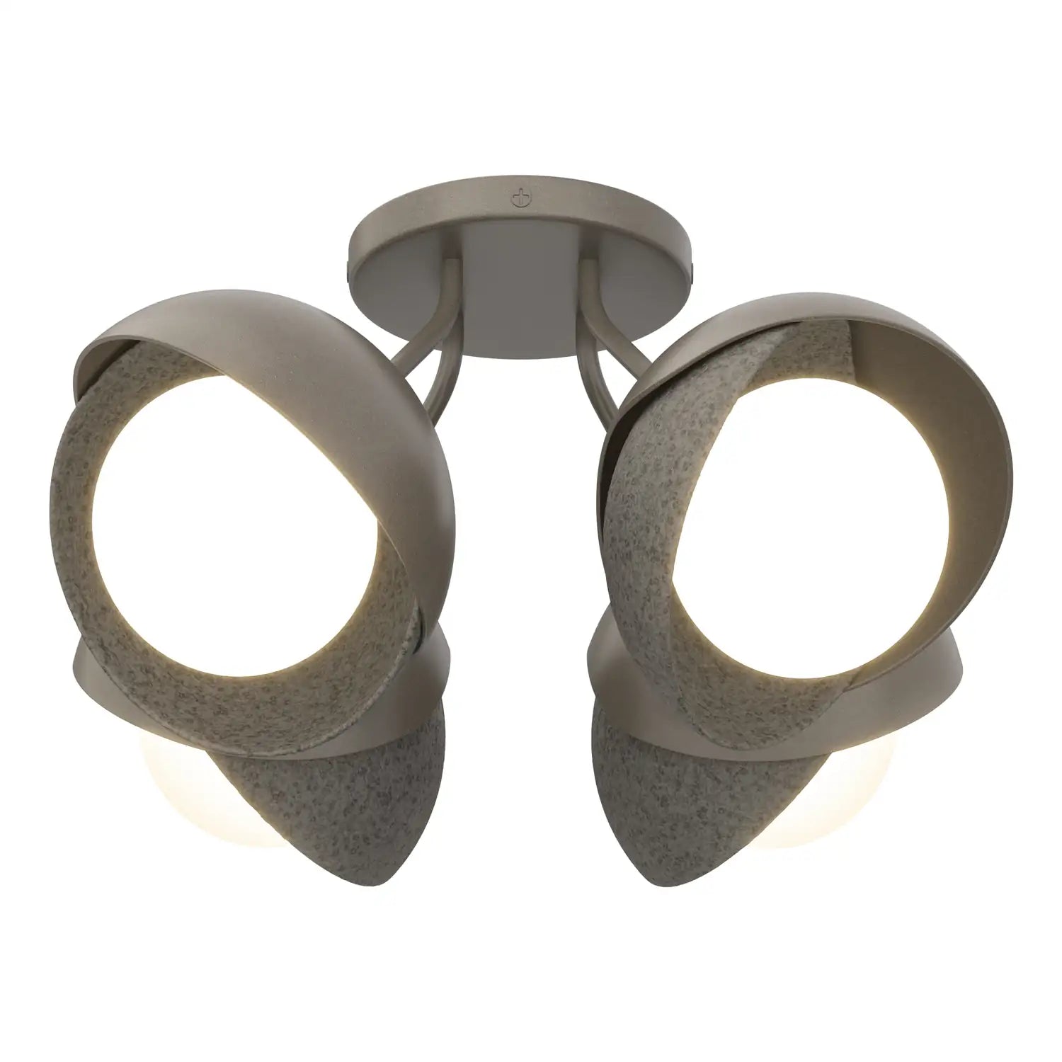 Hubbardton Forge, Brooklyn Double Shade Semi-Flush, SEMI FLUSH MOUNT LIGHT
