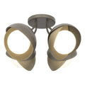 Hubbardton Forge, Brooklyn Double Shade Semi-Flush, SEMI FLUSH MOUNT LIGHT