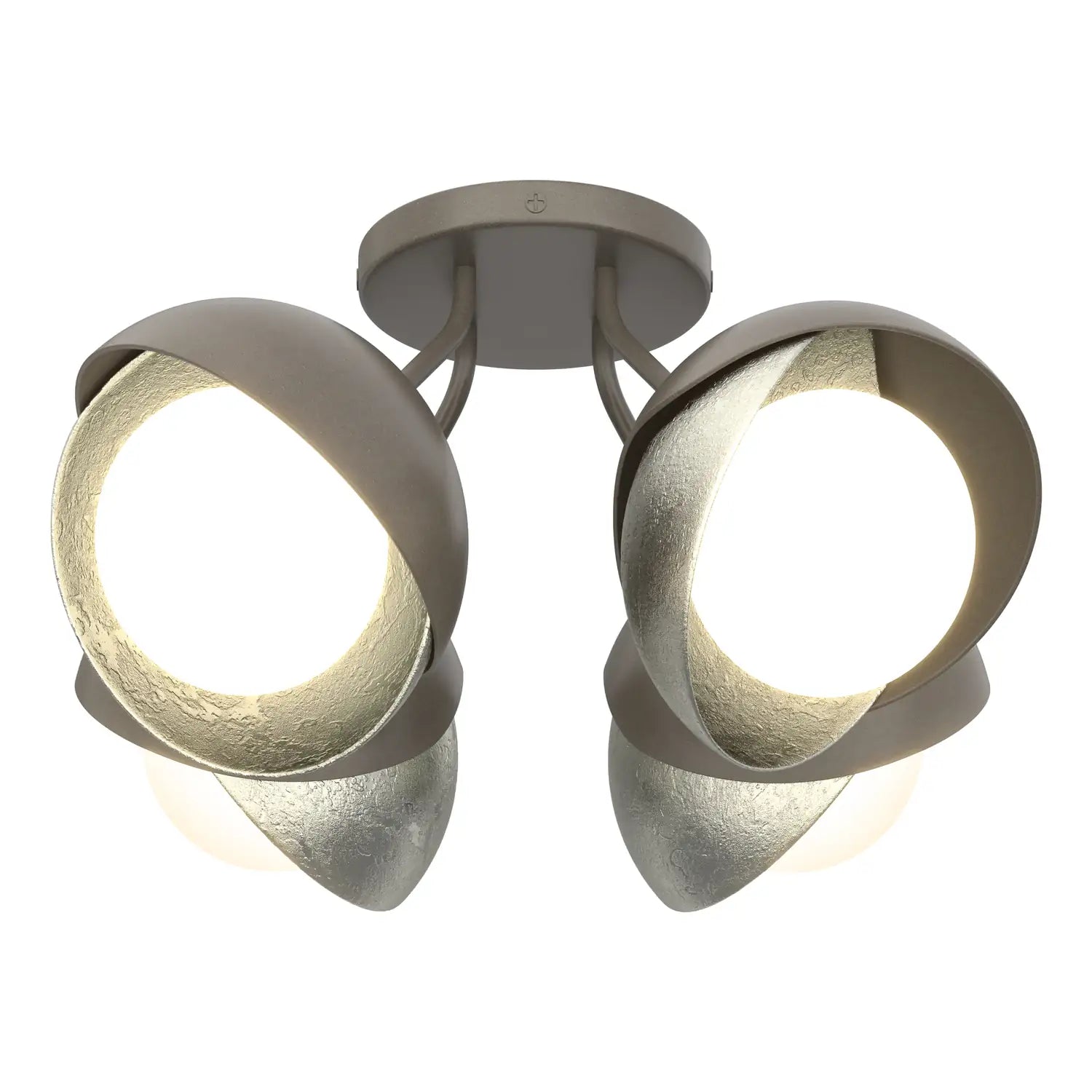 Hubbardton Forge, Brooklyn Double Shade Semi-Flush, SEMI FLUSH MOUNT LIGHT