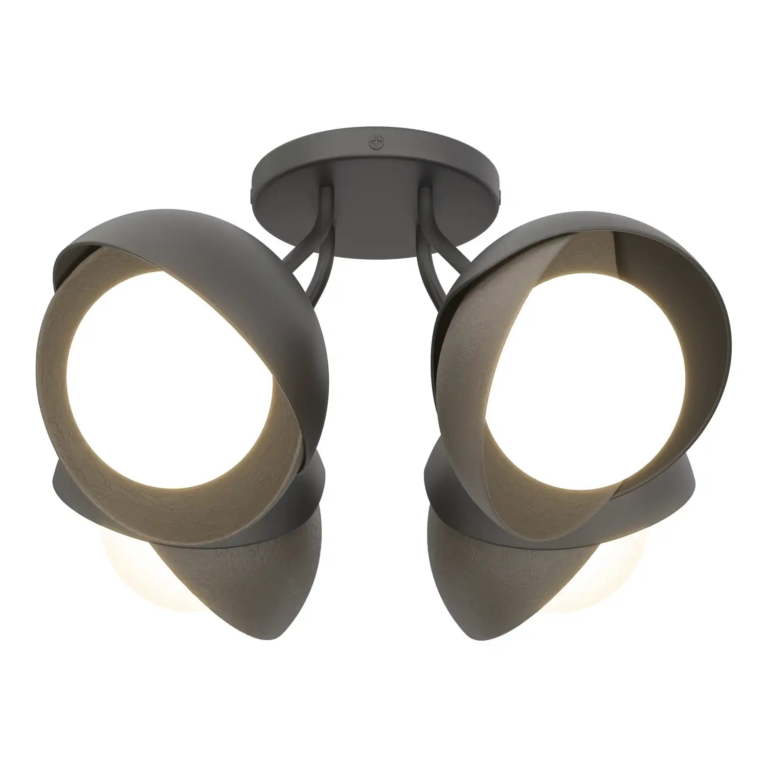Hubbardton Forge, Brooklyn Double Shade Semi-Flush, SEMI FLUSH MOUNT LIGHT