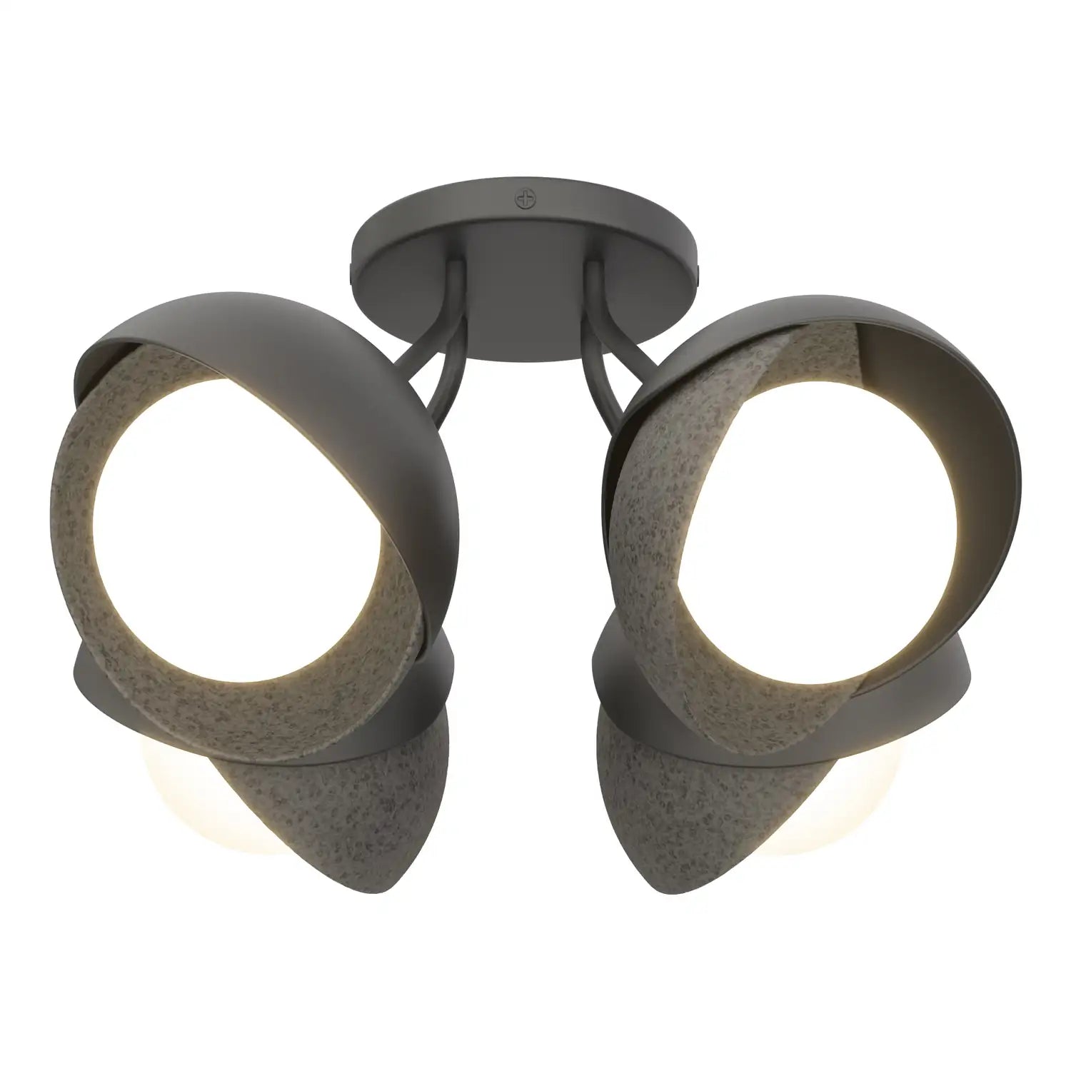 Hubbardton Forge, Brooklyn Double Shade Semi-Flush, SEMI FLUSH MOUNT LIGHT