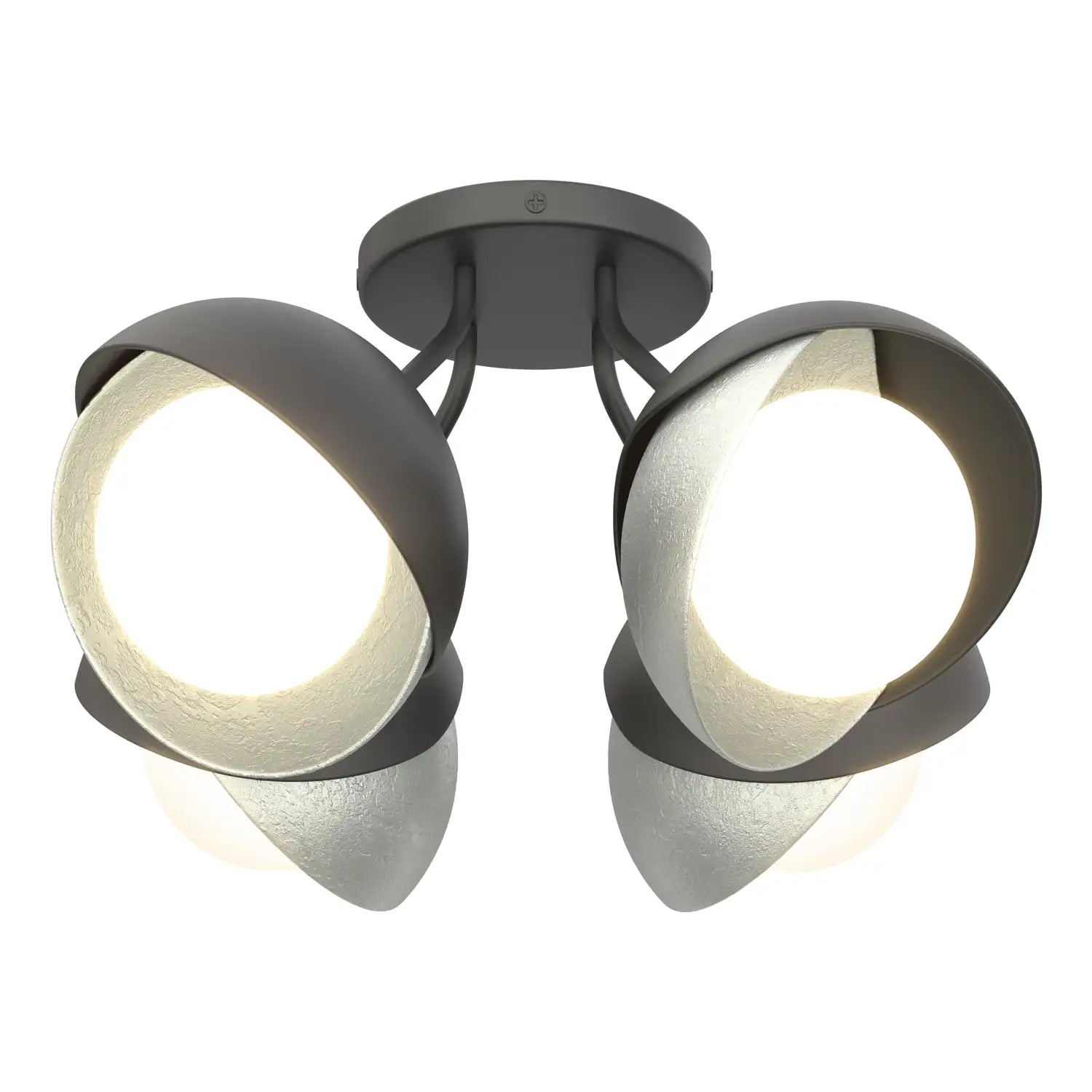 Hubbardton Forge, Brooklyn Double Shade Semi-Flush, SEMI FLUSH MOUNT LIGHT