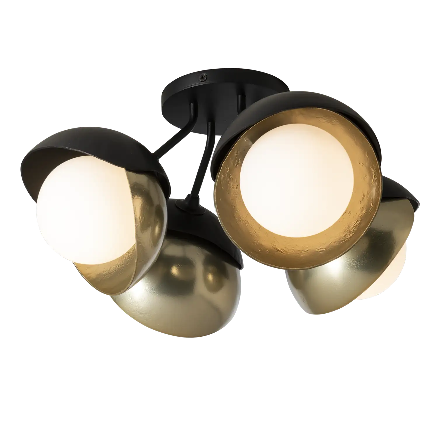 HUBBARDTON FORGE, BROOKLYN DOUBLE SHADE SEMI-FLUSH, SEMI FLUSH MOUNT LIGHT
