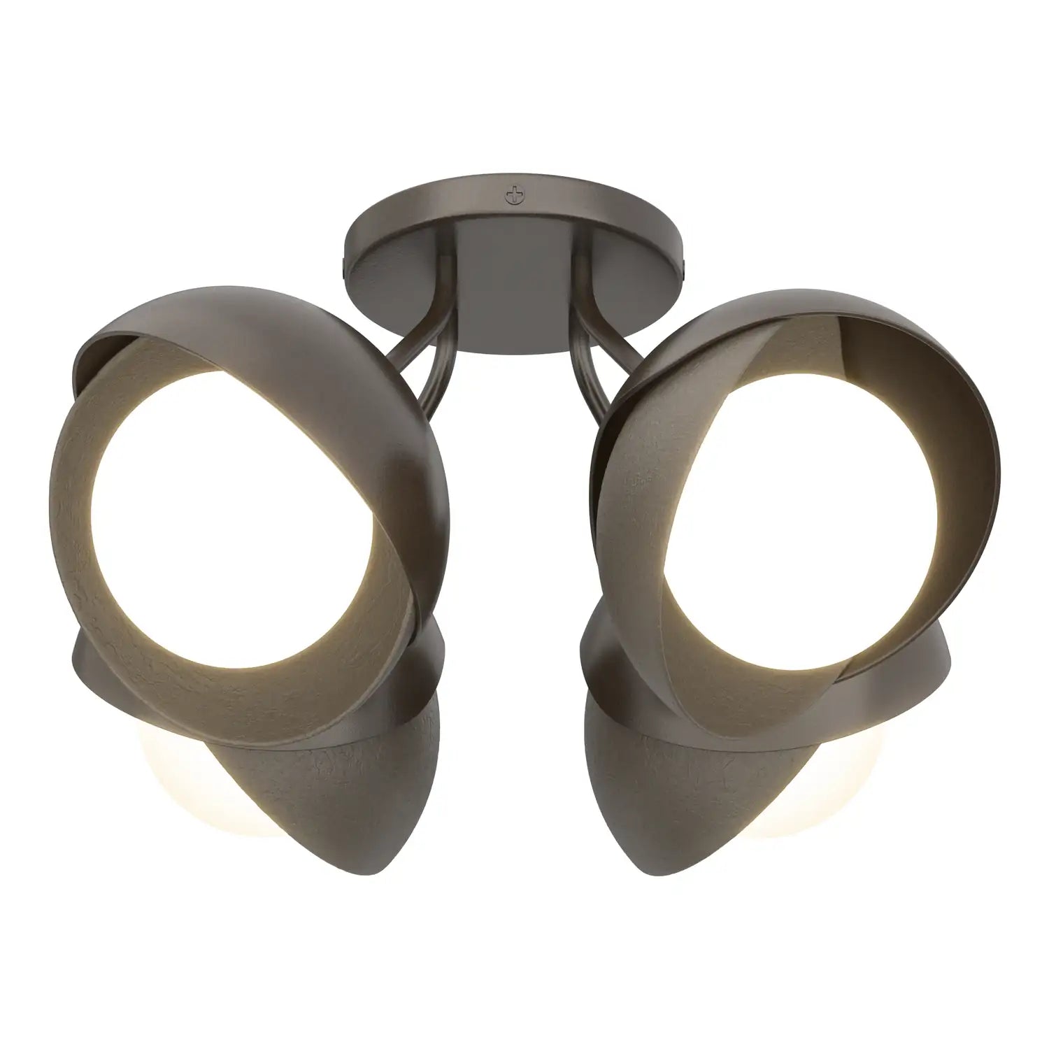Hubbardton Forge, Brooklyn Double Shade Semi-Flush, SEMI FLUSH MOUNT LIGHT
