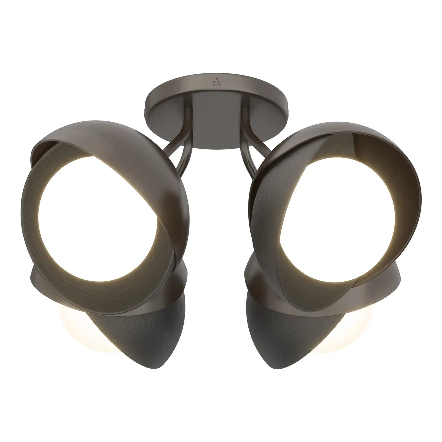 Hubbardton Forge, Brooklyn Double Shade Semi-Flush, SEMI FLUSH MOUNT LIGHT