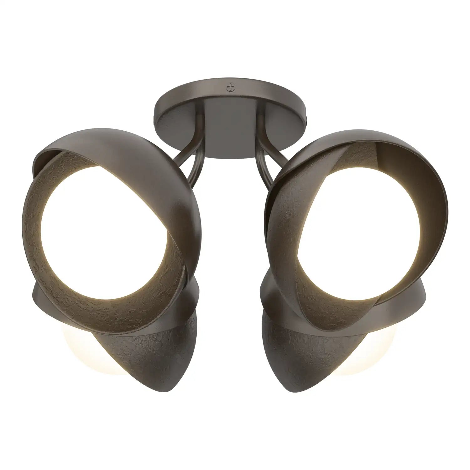 Hubbardton Forge, Brooklyn Double Shade Semi-Flush, SEMI FLUSH MOUNT LIGHT