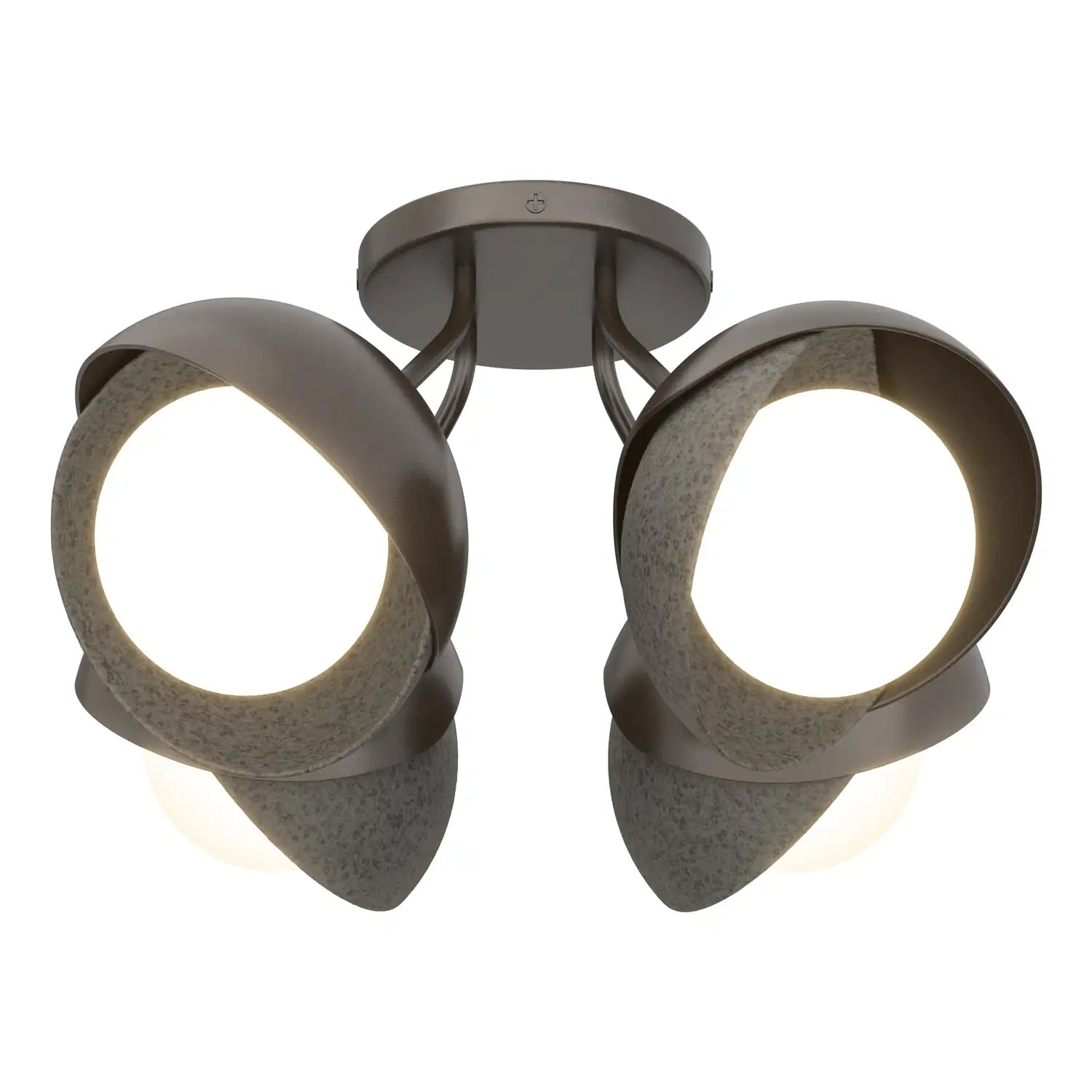 Hubbardton Forge, Brooklyn Double Shade Semi-Flush, SEMI FLUSH MOUNT LIGHT