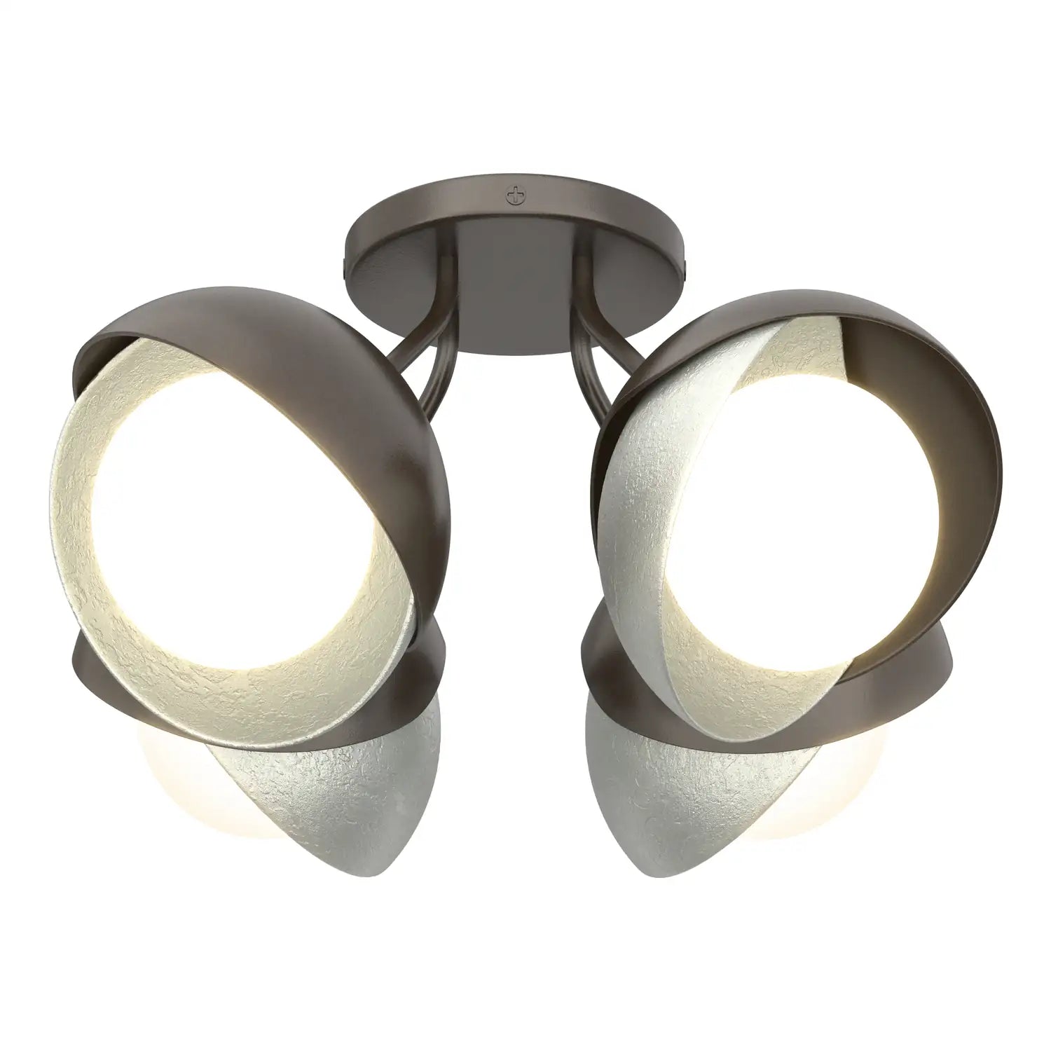 Hubbardton Forge, Brooklyn Double Shade Semi-Flush, SEMI FLUSH MOUNT LIGHT