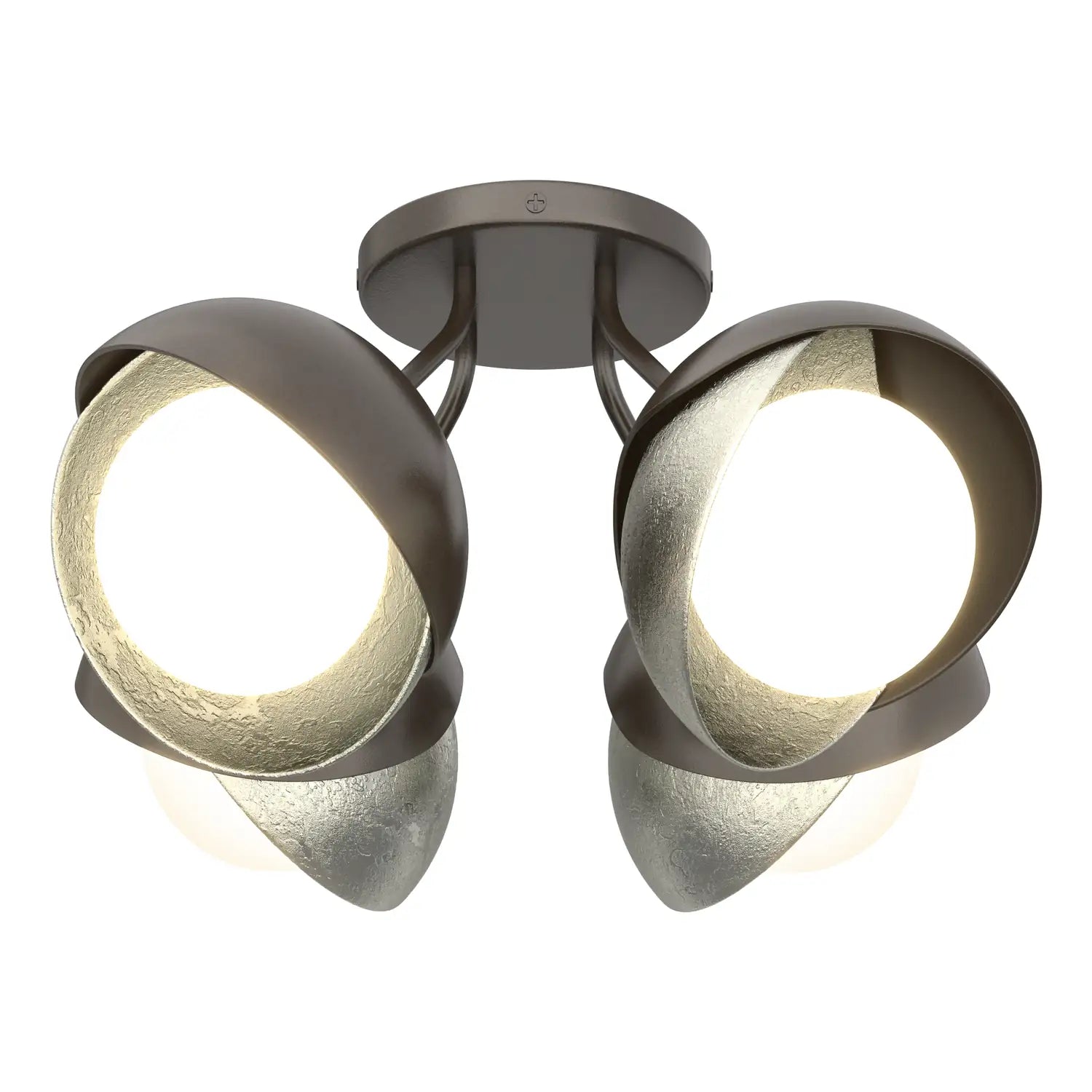 Hubbardton Forge, Brooklyn Double Shade Semi-Flush, SEMI FLUSH MOUNT LIGHT