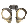 Hubbardton Forge, Brooklyn Double Shade Semi-Flush, SEMI FLUSH MOUNT LIGHT