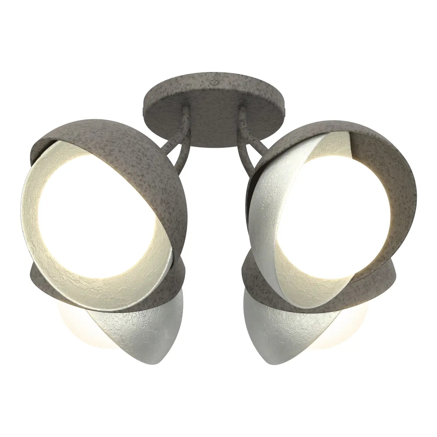 Hubbardton Forge, Brooklyn Double Shade Semi-Flush, SEMI FLUSH MOUNT LIGHT