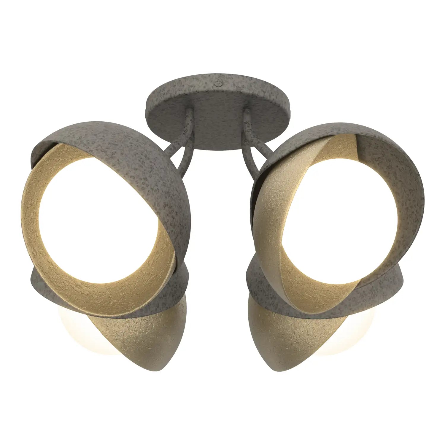 Hubbardton Forge, Brooklyn Double Shade Semi-Flush, SEMI FLUSH MOUNT LIGHT