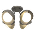 Hubbardton Forge, Brooklyn Double Shade Semi-Flush, SEMI FLUSH MOUNT LIGHT