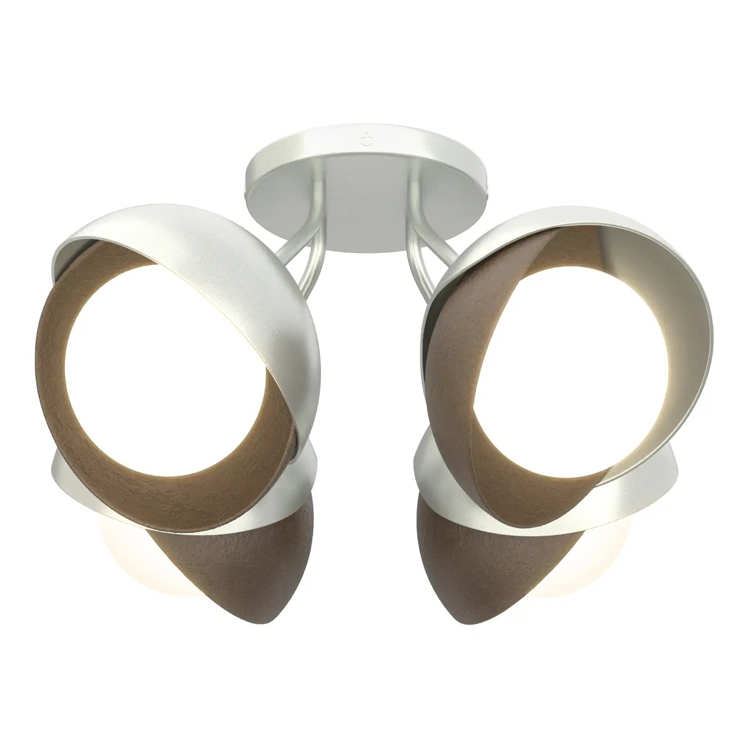 Hubbardton Forge, Brooklyn Double Shade Semi-Flush, SEMI FLUSH MOUNT LIGHT