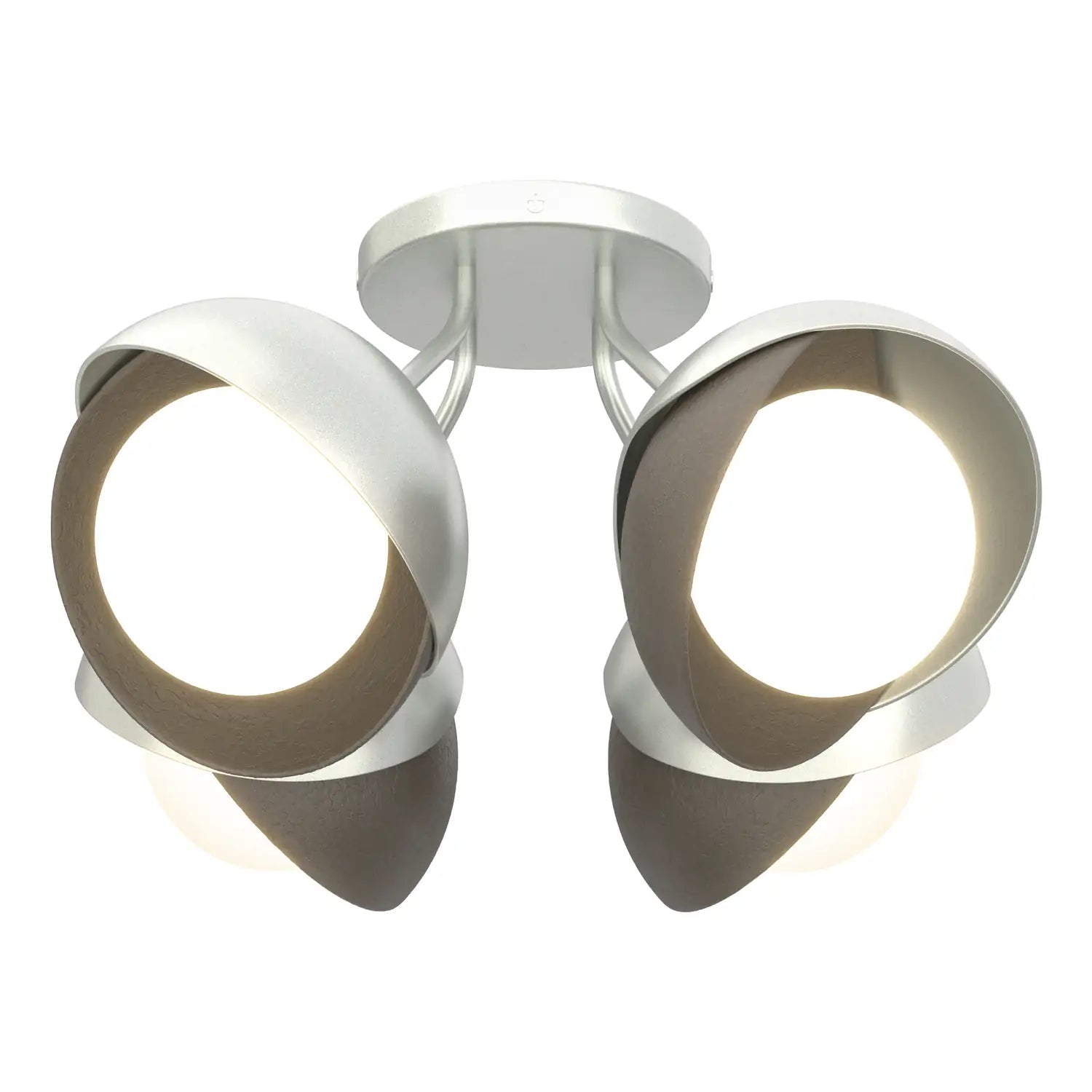 Hubbardton Forge, Brooklyn Double Shade Semi-Flush, SEMI FLUSH MOUNT LIGHT