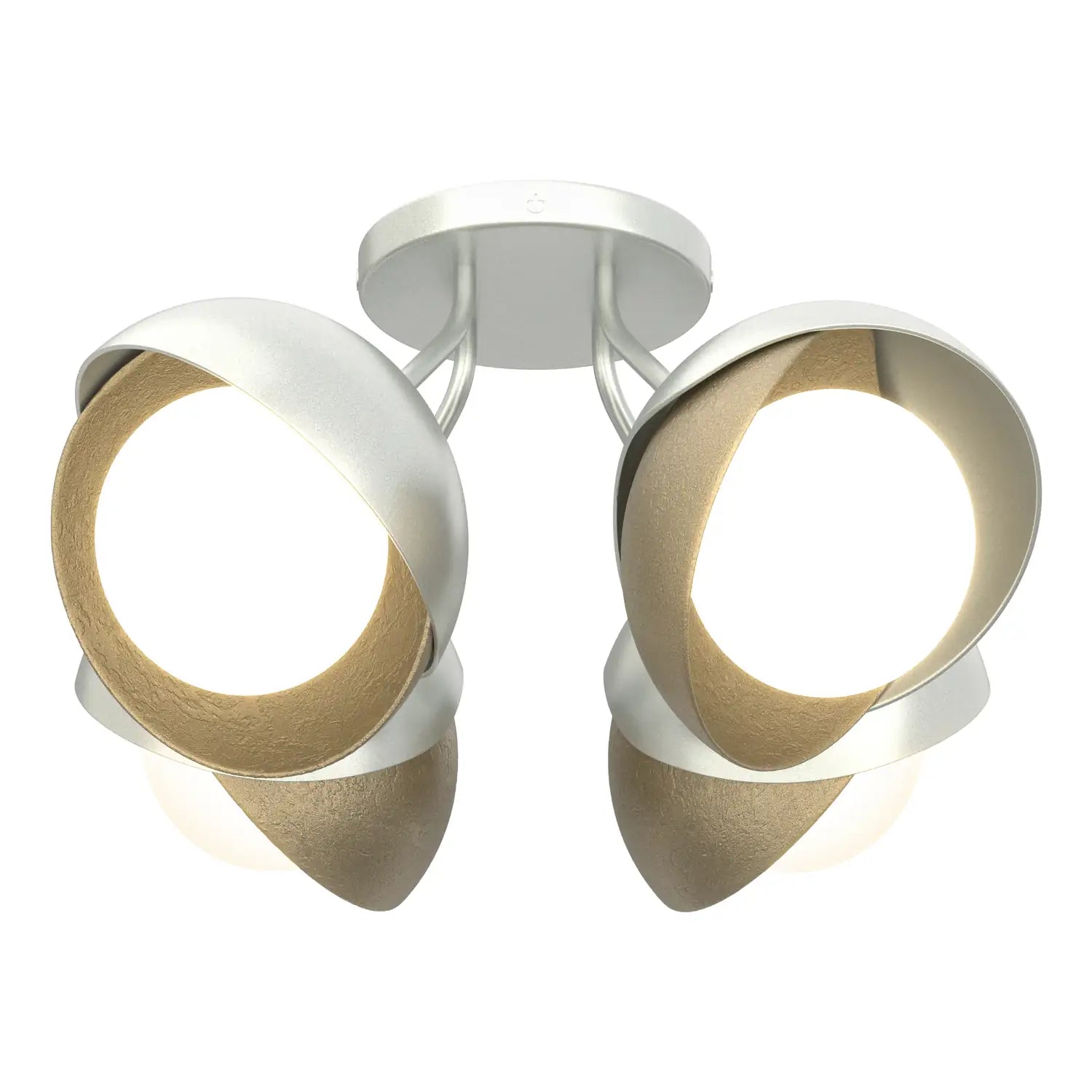 Hubbardton Forge, Brooklyn Double Shade Semi-Flush, SEMI FLUSH MOUNT LIGHT