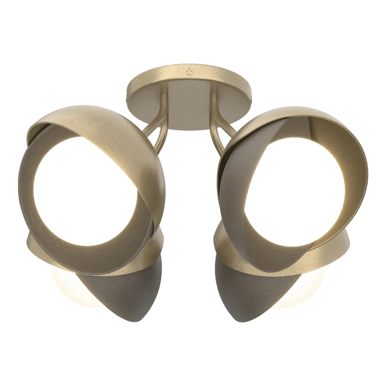 Hubbardton Forge, Brooklyn Double Shade Semi-Flush, SEMI FLUSH MOUNT LIGHT