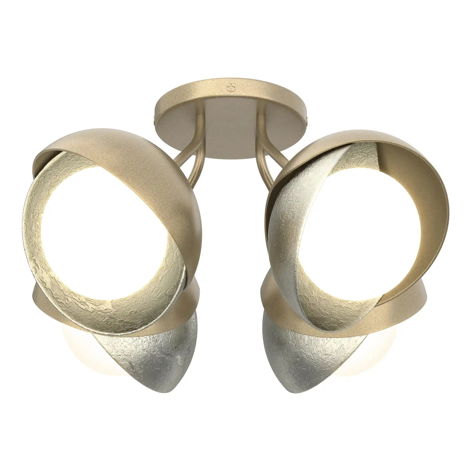 Hubbardton Forge, Brooklyn Double Shade Semi-Flush, SEMI FLUSH MOUNT LIGHT