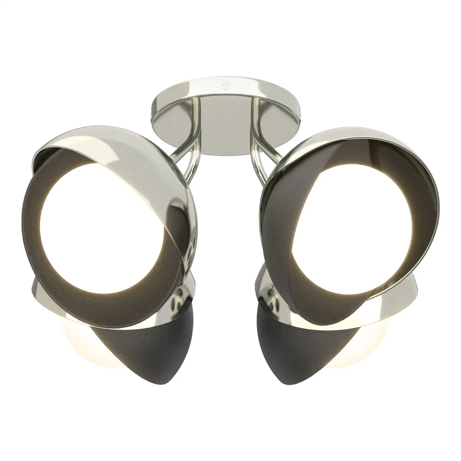 Hubbardton Forge, Brooklyn Double Shade Semi-Flush, SEMI FLUSH MOUNT LIGHT