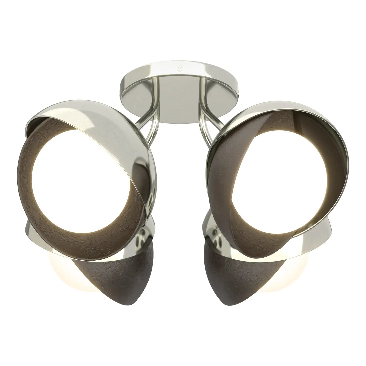 Hubbardton Forge, Brooklyn Double Shade Semi-Flush, SEMI FLUSH MOUNT LIGHT