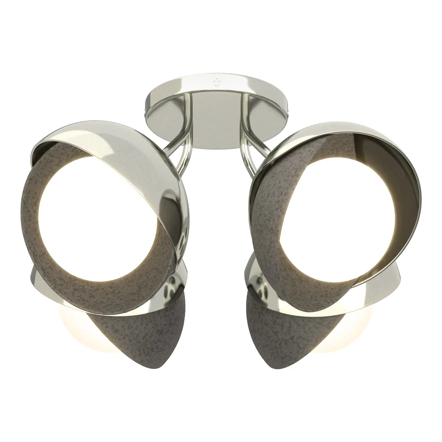Hubbardton Forge, Brooklyn Double Shade Semi-Flush, SEMI FLUSH MOUNT LIGHT
