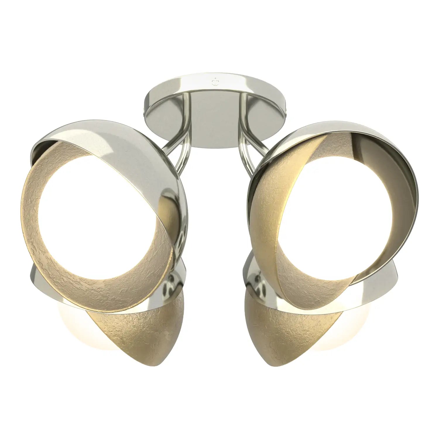 Hubbardton Forge, Brooklyn Double Shade Semi-Flush, SEMI FLUSH MOUNT LIGHT
