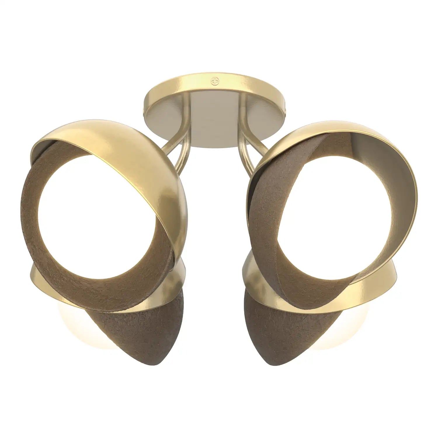 Hubbardton Forge, Brooklyn Double Shade Semi-Flush, SEMI FLUSH MOUNT LIGHT
